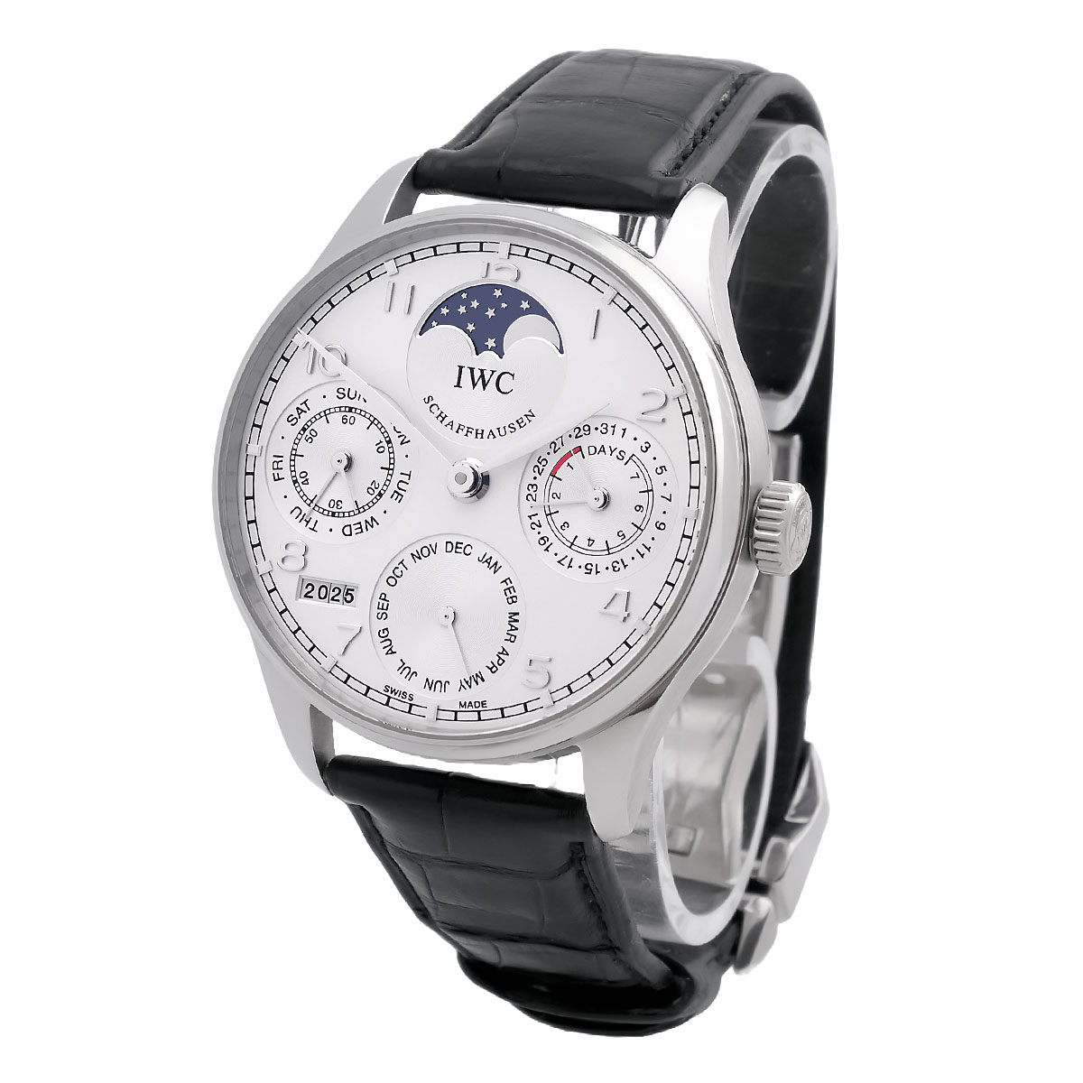 IWC Portugieser Portuguese Perpetual Calendar Platin mit silbernem Zifferblatt Referenz IW502219