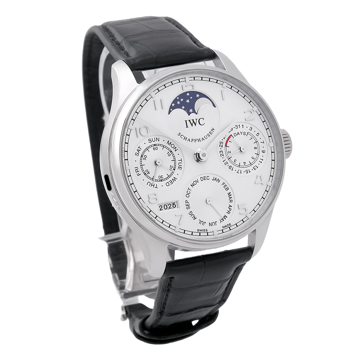 IWC Portugieser Portuguese Perpetual Calendar Platin mit silbernem Zifferblatt Referenz IW502219