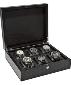 UHRENBOX | für 6 Uhren Eschenholz Mattschwarz | Ref. L29B24H8-6 S
