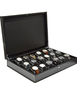 UHRENBOX | für 18 Uhren Eschenholz Mattschwarz | Ref. L46B33H8-18 S