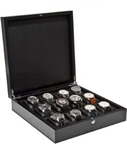 UHRENBOX | für 12 Uhren Eschenholz Mattschwarz | Ref. L33B32H8-12 S