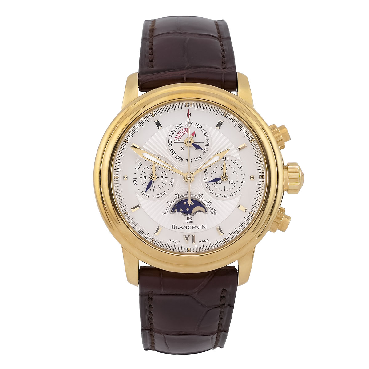 BLANCPAIN Leman Perpetual Calendar Chronograph in Gelbgold