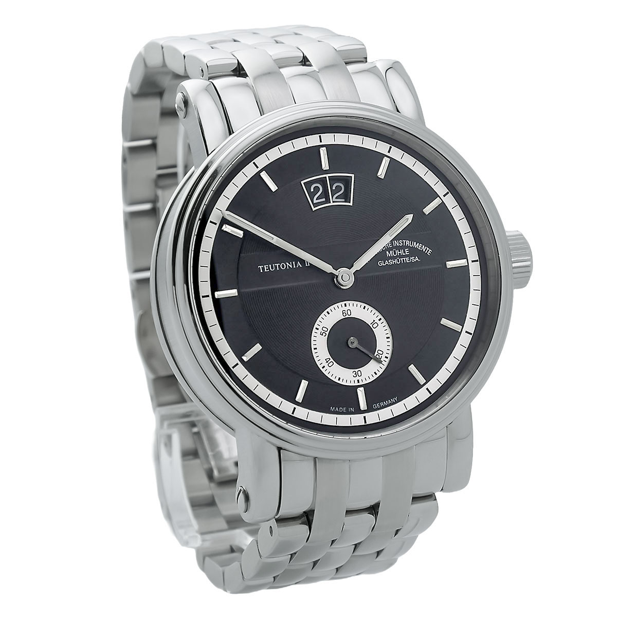 MÜHLE GLASHÜTTE Edition Black Teutonia II Large Date Ref. M1-30-83 Front Left
