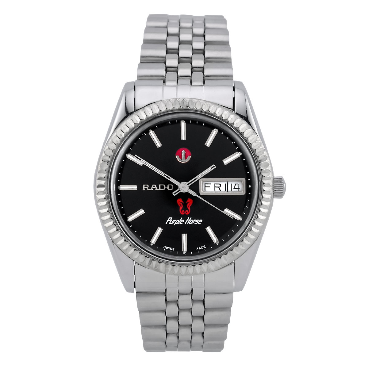 Rado Automatic Day Date Purple Horse 636.3582.4 mit schwarzem Zifferblatt