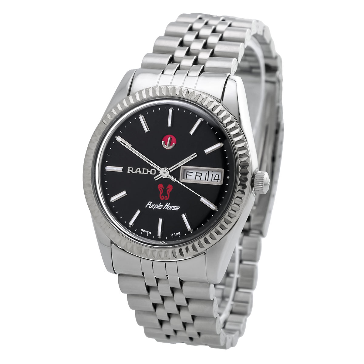 Rado Automatic Day Date Purple Horse 636.3582.4 mit schwarzem Zifferblatt