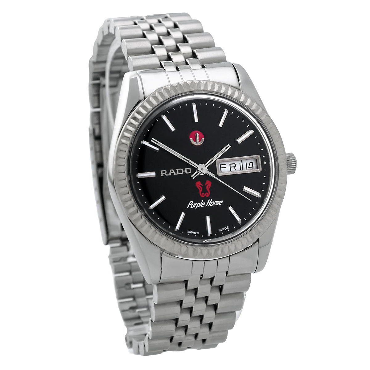 Rado Automatic Day Date Purple Horse 636.3582.4 mit schwarzem Zifferblatt