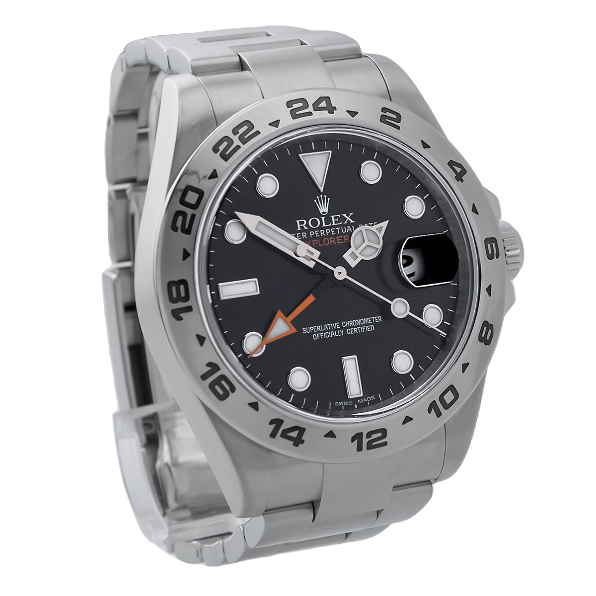 Rolex Explorer II Oyster 42 mm Oystersteel mit schwarzem Zifferblatt Referenz 216570