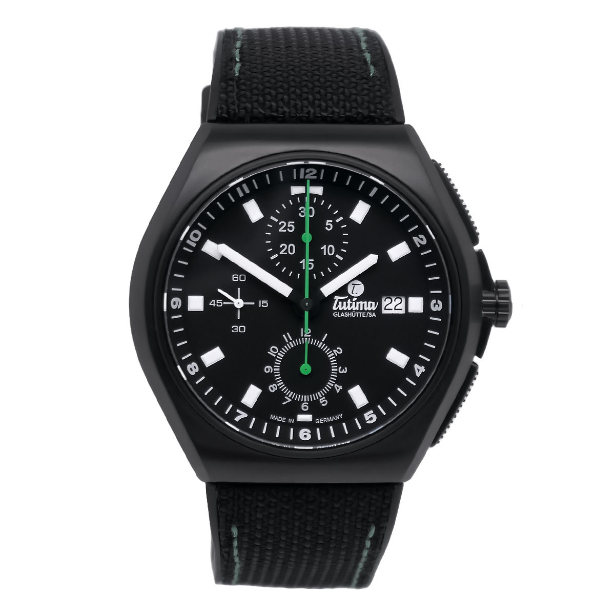 TUTIMA Glashütte X Revolution M2 Coastline Chronograph mit schwarzem Zifferblatt